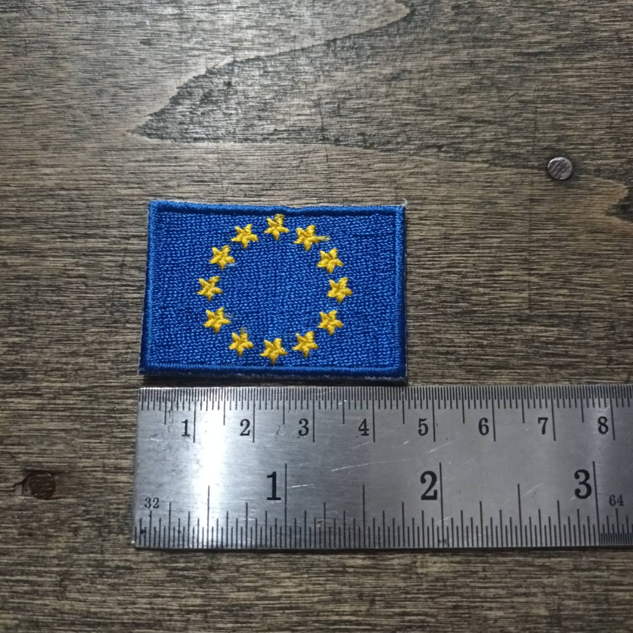 Tec40 GLUE PATCH EUROPEAN UNION EU อาร์มรีด ขนาด 50mm × 35mm