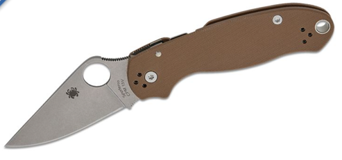 Spyderco Para 3 Folding Knife CPM 15V Stonewashed Blade, Brown G10, Sprint Run (C223GPBN15V)