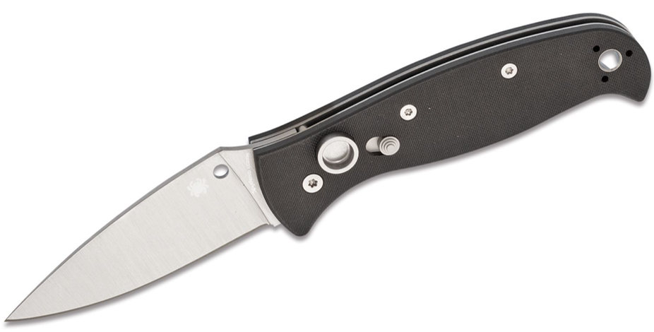 Spyderco Autonomy 2 AUTO Folding Knife LC200N Satin Blade, Black G-10 Handles (C165GP2)