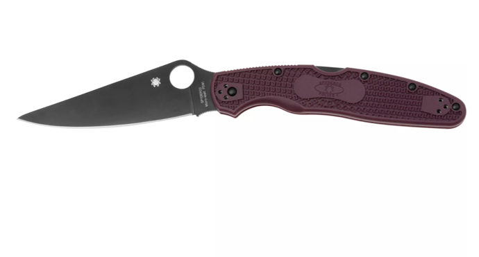 Spyderco Police 4 Lightweight, Black CTS-PD#1 Blade, Burgundy FRN, Sprint Run (C07BGBKP4)