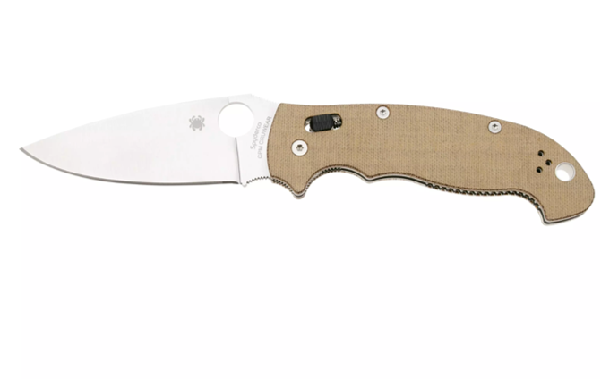 Spyderco Manix 2 XL CPM Cru-Wear C95MPCW2 Brown Canvas Micarta pocket knife