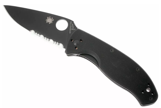 Spyderco C122GBBKPS Tenacious, black blade, half serrated