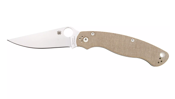 Spyderco Military 2 CPM Cru-Wear C36MPCW2 Brown Canvas Micarta pocket knife