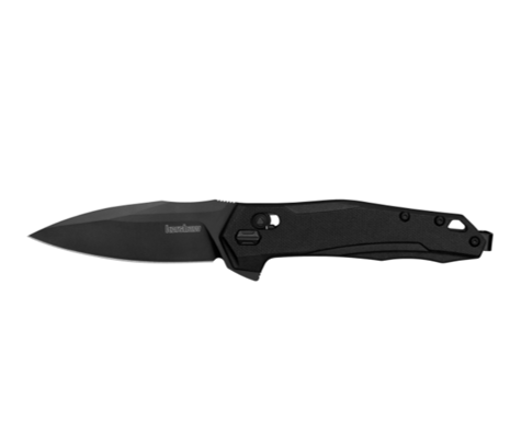 Kershaw Monitor DuraLock Knife D2 Black Oxide Spear Point Blade, Black GFN Handles (2041)