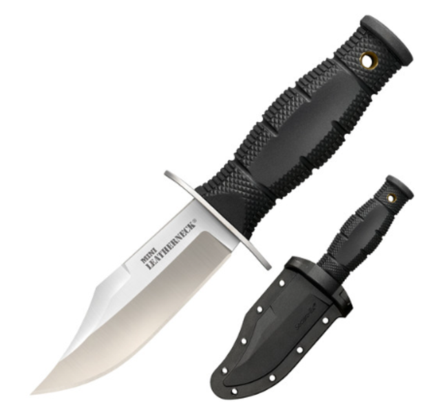 Cold Steel Mini Leatherneck Fixed Blade Knife Clip Point, Secure-Ex Sheath (39LSAB)