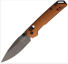 Kershaw Mini Iridium DuraLock D2 BlackWashed Blade, Bronze Aluminum Handles (2051BRZBW)