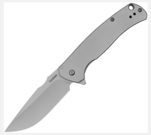 Kershaw Scour Frame Lock Assisted Knife Bead Blast Blade, Gray Stainless Steel Handles (1416)