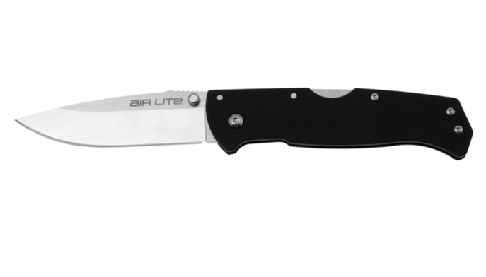 Cold Steel Air Lite Folding Knife AUS-10A Drop Point Blade, Black G10 Handles (26WD)
