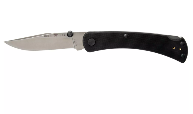 Buck 110 Slim Pro TRX Lockback Knife S30V Plain Blade, Black G10 Handles (0110BKS3)