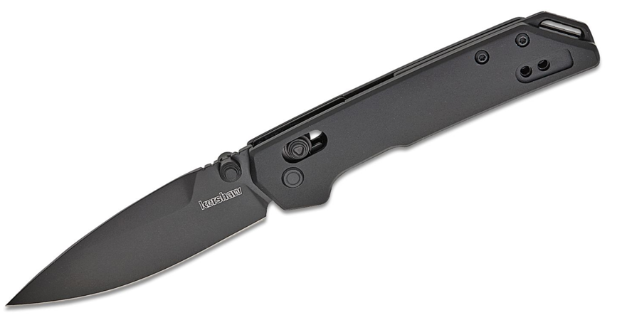 Kershaw Mini Iridium DuraLock D2 Black Oxide Blade, Black Aluminum Handles (2051BLK)