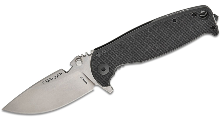 DPx Gear HEST/F 4.0 Frame Lock Folding Knife MagnaCut Blade, Black G10 Handles (DPHSF401)