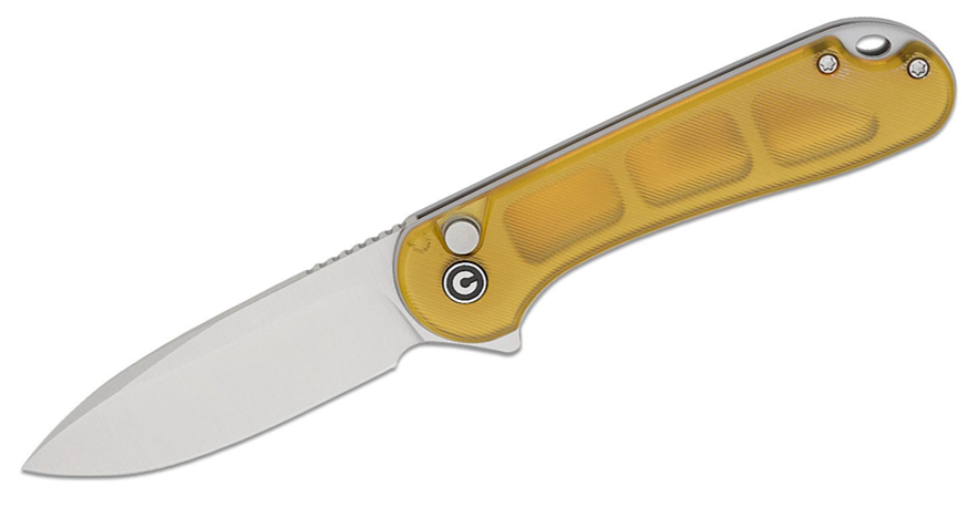 CIVIVI Elementum II Flipper Knife Nitro-V Satin Drop Point Blade, Ultem Handles (C18062P-7)