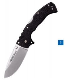 Cold Steel 4-Max Scout Folding Knife AUS-10A Stonewashed Blade, Black Griv-Ex Handles (62RQ)