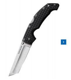 Cold Steel Large Voyager Tanto Folding Knife AUS-10A Plain Blade, Griv-Ex Handles (29AT)