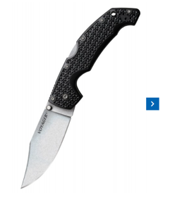 Cold Steel Large Voyager Clip Point Folding Knife AUS-10A Stonewashed Plain Blade (29AC)