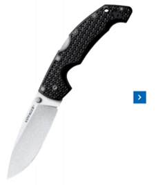 Cold Steel Large Voyager Drop Point Folding Knife AUS-10A Plain Blade, Griv-Ex Handles (29AB)