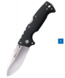Cold Steel AD-10 Lite Folding Knife AUS-10A Drop Point Blade, Black GFN Handles (FL-AD10)