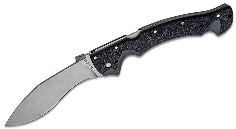 Cold Steel Rajah II Folding Knife AUS-10A Stonewash Blade, Griv-Ex Handles (62JL)