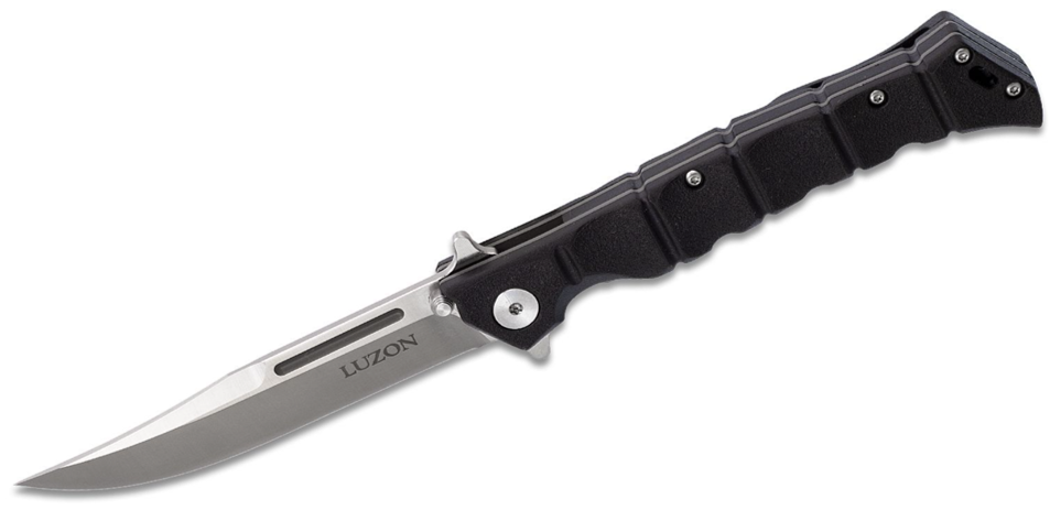 Cold Steel Medium Luzon Flipper Knife Plain Blade, Black GFN Handles (20NQL)