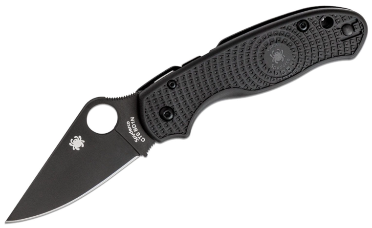 Spyderco Para 3 Lightweight Folding Knife, CTS-BD1N Plain Blade, Black FRN Handles (C223PBBK)