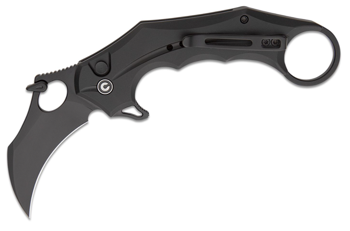 CIVIVI Incisor II Karambit Knife Nitro-V Black Blade, Black Handles (C16016B-1)