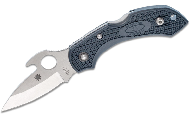 Spyderco Dragonfly 2 Emerson Opener Knife, VG10 Plain Blade, Dark Gray FRN Handles (C28PGYW2)