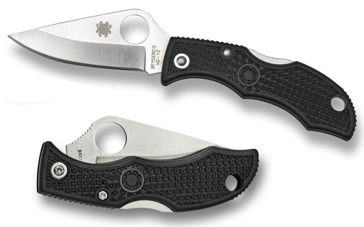 Spyderco LadyBug 3 Key Ring Knife VG10 Plain Edge Black FRN Handle (LBKP3)