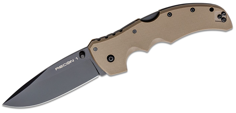 Cold Steel Recon 1 Spear Point S35VN Black DLC Blade, Flat Dark Earth G10 Handles (27BS-DEBK)
