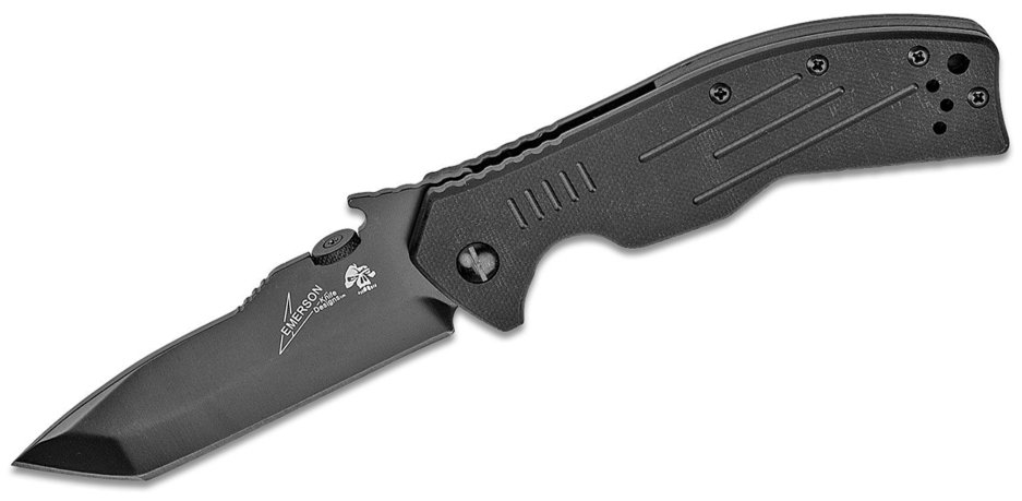 Kershaw Emerson CQC-8K Black Tanto Blade, Black G10 Handles (6044TBLK)