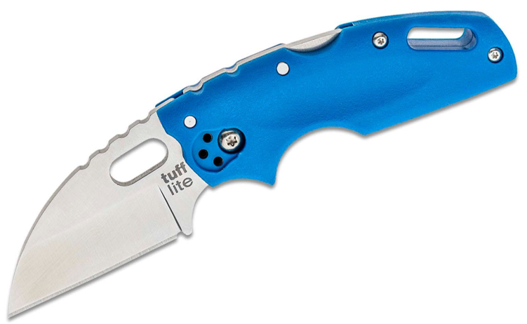 Cold Steel Tuff Lite Folding Knife Plain Blade, Blue Griv-Ex Handles (20LTB)