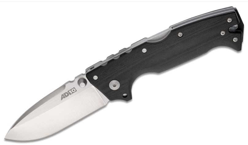 Cold Steel Demko AD-10 Folding Knife S35VN Drop Point Blade, Black G10 Handles (28DD)
