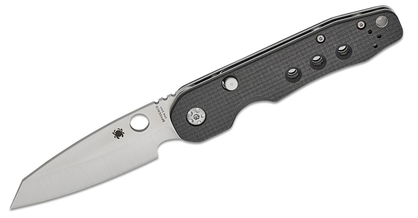 Spyderco Smock Folding Knife S30V Satin Plain Blade, Carbon Fiber/G10 Handles (C240CFP)