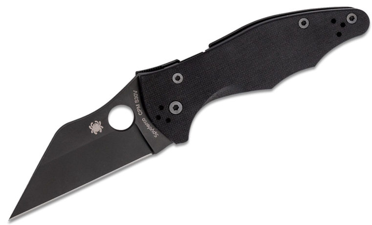 Spyderco Yojimbo 2 Folding Knife S30V Black DLC Plain Blade, Black G10 Handles (C85GPBBK2)