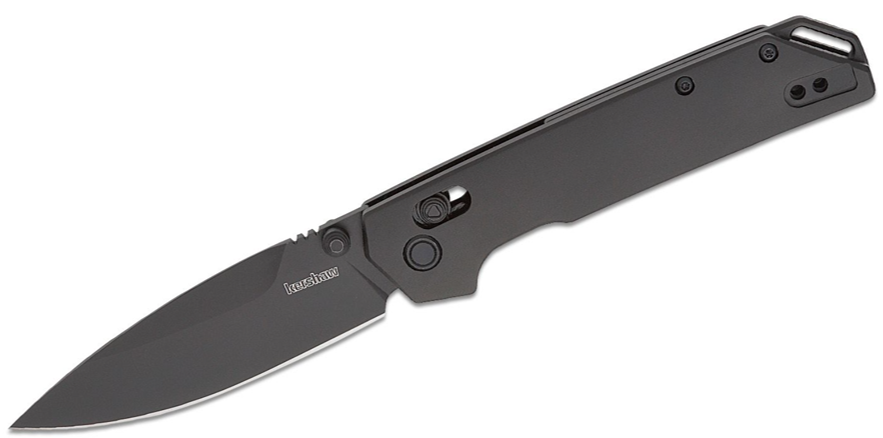 Kershaw Iridium DuraLock Folding Knife D2 Black PVD Blade, Black Aluminum Handles (2038BLK)