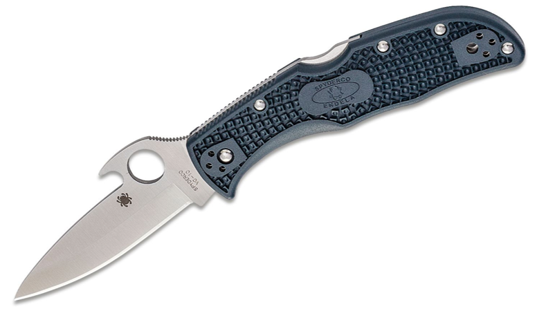 Spyderco Endela Folding Knife VG10 Satin Plain Blade with Wave, Gray FRN Handles (C243PGYW)