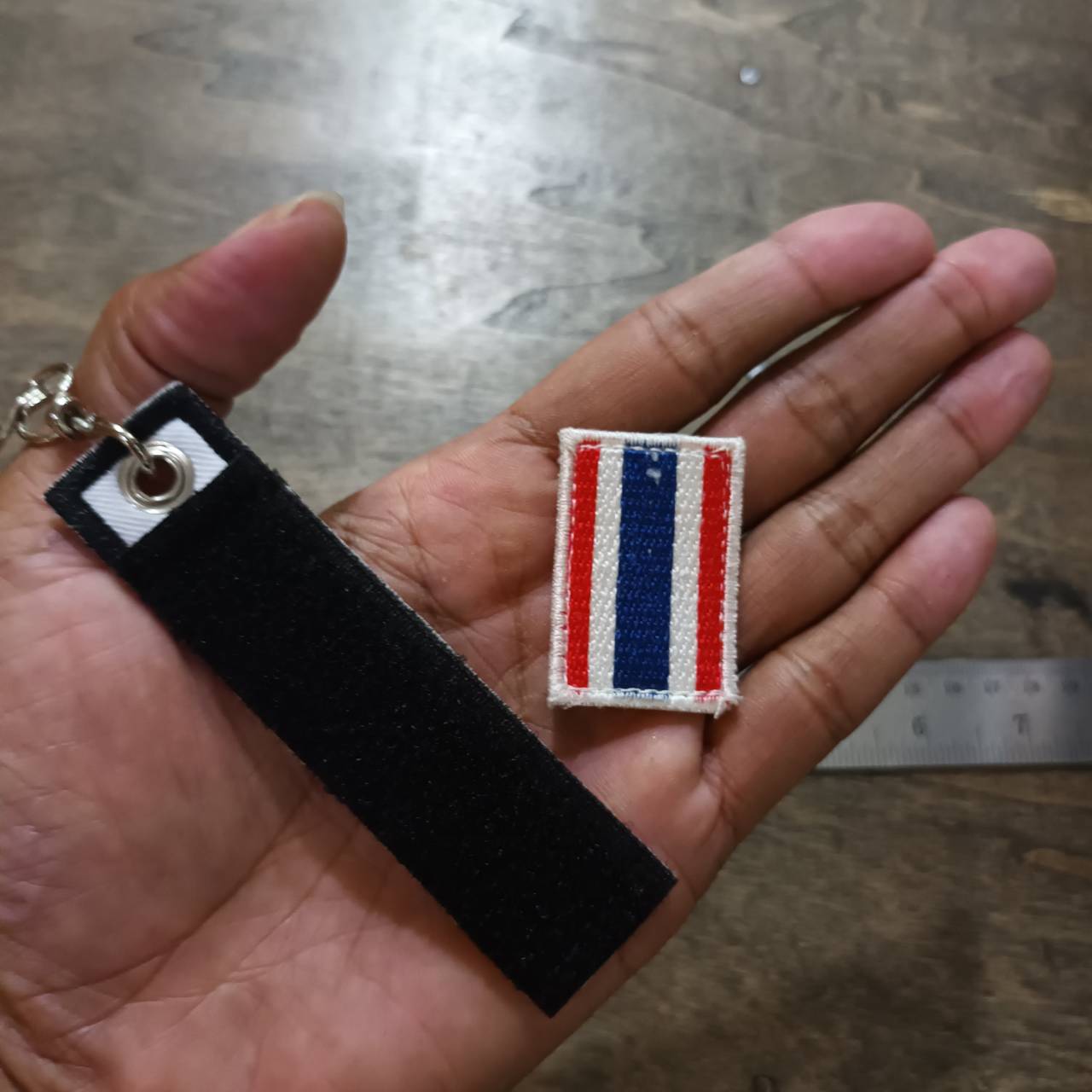 Tec40 VELCRO PATCH THAILAND ไทย อาร์มตีนตุ๊กแก ธงชาติ 40x25mm with Keychain Holder