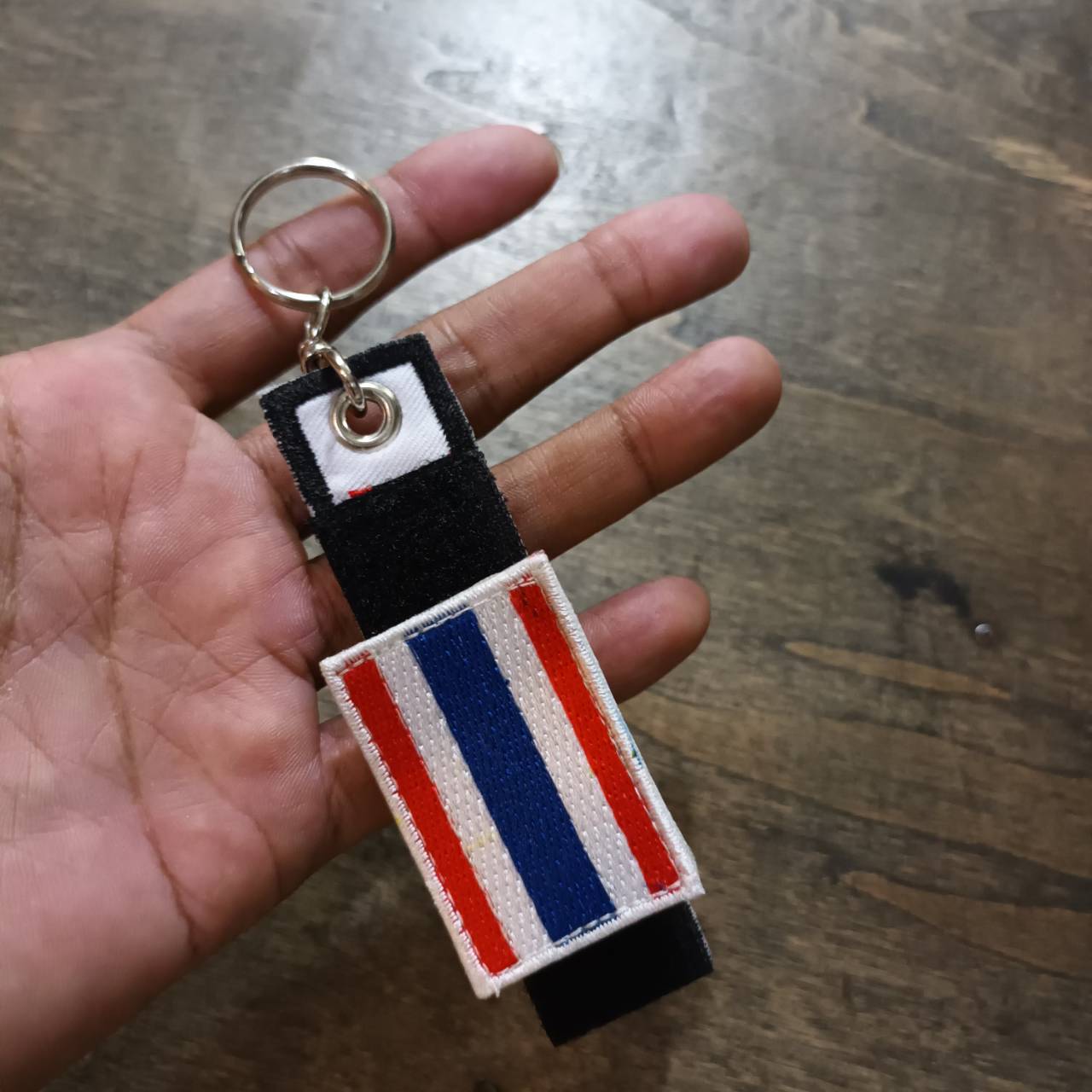 Tec40 VELCRO PATCH THAILAND ไทย อาร์มตีนตุ๊กแก ธงชาติ 50x35mm with Keychain Holder