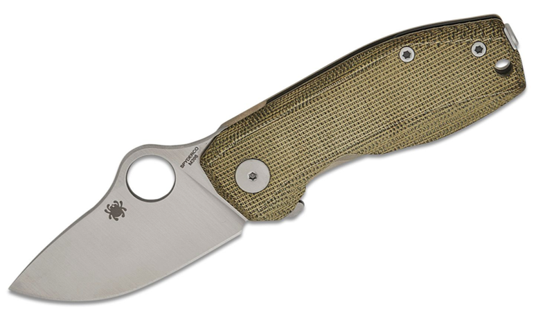 Spyderco SpyNano Flash Batch M398 Satin Blade, Green Canvas Micarta/Titanium (C268MTIP)