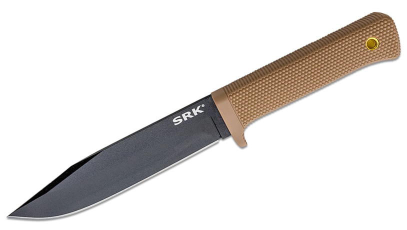 Cold Steel SRK Compact Fixed Blade Knife Black SK-5 Blade, Desert Tan Handles (49LCKD-DTBK)