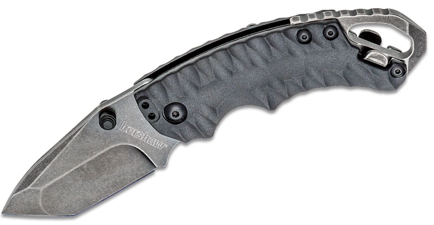Kershaw Shuffle II Multi- Function Blackwash Plain Blade, Black Handles (8750TBLKBW)