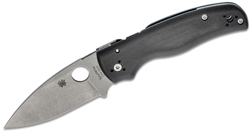 Spyderco Shaman Folding Knife S30V Stonewash Plain Blade, Matte G10 Handles (C229GP)