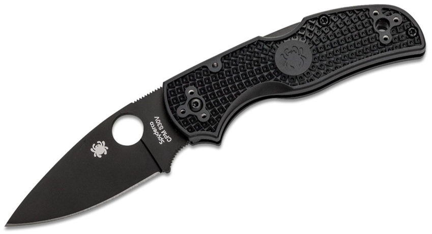 Spyderco Native 5 Folding Knife S30V Black Plain Blade, Black FRN Handles (C41PBBK5)