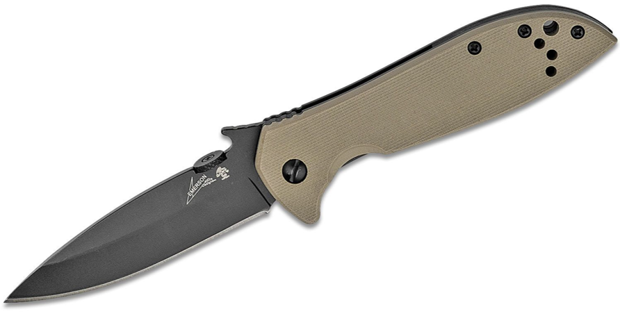 Kershaw Emerson CQC-4K Black Blade, Brown G10 and Stainless Steel Handle (6054BRNBLK)
