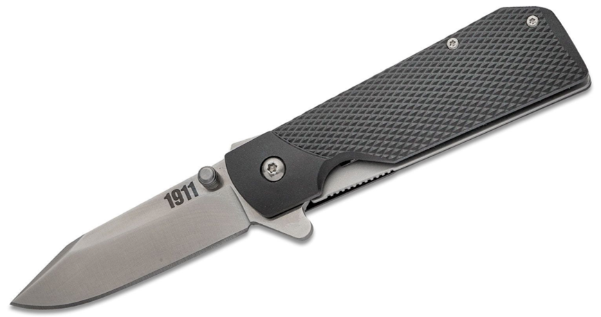 Cold Steel 1911 Flipper Knife 4116 Clip Point Blade, Griv-Ex Handles (20NPJAA)