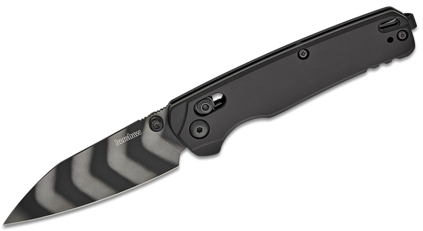 Kershaw Bel Air DuraLock Knife Tiger Stripe MagnaCut Blade, Black Aluminum Handle (6105TS)